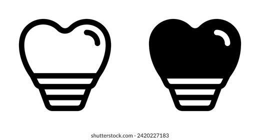 Editable dental implant vector icon. Dentistry, healthcare, medical. Part of a big icon set family. Perfect for web and app interfaces, presentations, infographics, etc