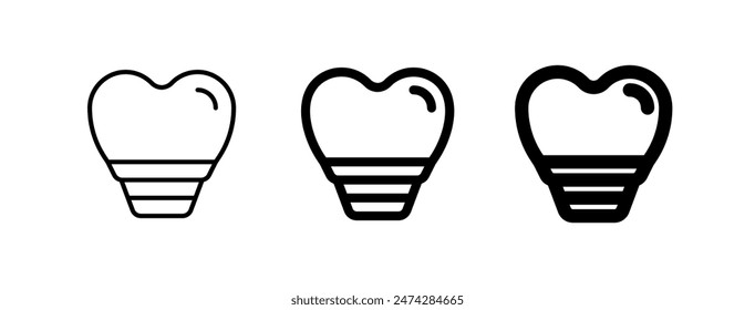 Icono de Vector de implante dental editable. Odontología, salud, medicina. Parte de una gran familia de iconos. Perfecto para interfaces de Web y App, presentaciones, infografías, etc