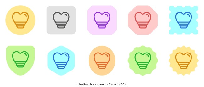 Ícone vetorial de implante dentário editável. Odontologia, saúde, medicina. Parte de uma grande família de conjuntos de ícones. Perfeito para interfaces web e app, apresentações, infográficos, etc