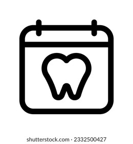 Icono de vector de cita dentista editable. Odontología, salud, medicina. Parte de una familia de iconos grandes. Perfecto para interfaces web y de aplicaciones, presentaciones, infografías, etc