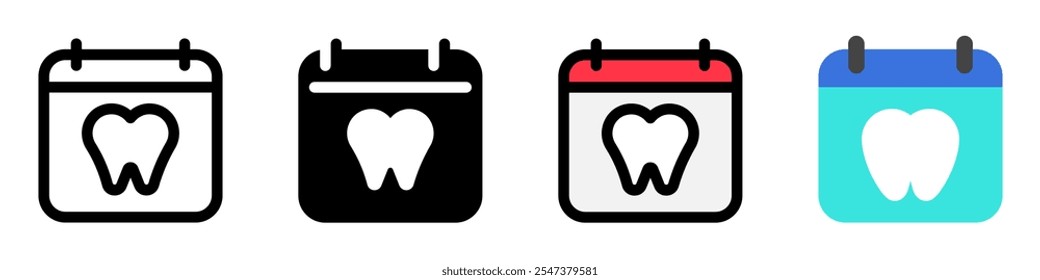 Icono editable del Vector de la cita del dentista. Odontología, sanidad, medicina. Parte de una gran familia de iconos. Perfecto para interfaces de Web y App, presentaciones, infografías, etc