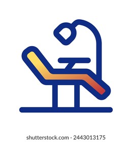 Icono editable del vector de la silla del dentista. Odontología, salud, medicina. Parte de una gran familia de iconos. Perfecto para interfaces web y aplicaciones, presentaciones, infografías, etc