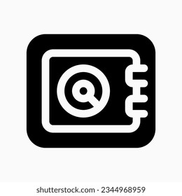Bearbeitbarer Depositenkasten, Safebox-Vektorsymbol. Teil einer großen Icon-Set-Familie. Perfekt für Web- und App-Schnittstellen, Präsentationen, Infografiken usw.