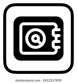 Caja de depósito editable, icono del vector de caja de seguridad. Parte de una familia de iconos grandes. Perfecto para interfaces web y de aplicaciones, presentaciones, infografías, etc