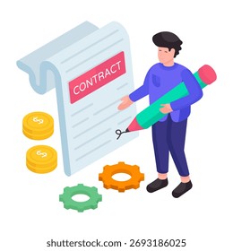 Diseño editable de papel de contrato