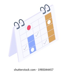 Editable design of event planner icon