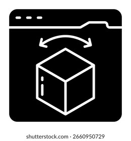 Editable design icon of 3d cad