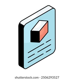 Editable design icon of 3d model