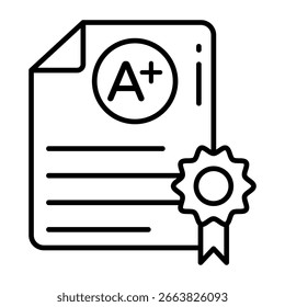 Icono de diseño editable de grado A +, concepto de resultado del examen