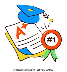 Icono de diseño editable de grado A +, concepto de resultado del examen