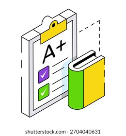 Icono de diseño editable de grado A +, concepto de resultado del examen 
