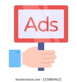 An editable design icon of ad board