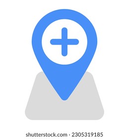 Icono de diseño editable de la ubicación de adición 