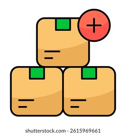 An editable design icon of add parcels
