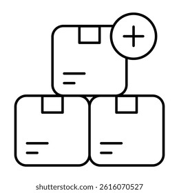 An editable design icon of add parcels