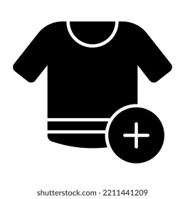 An editable design icon of add shirt 