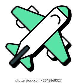 Un icono de diseño editable del avión 