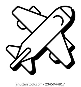 An editable design icon of aeroplane 