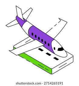 Un icono de diseño editable de avión 