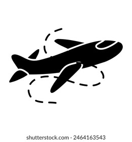 An editable design icon of airplane 

