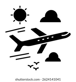 Un icono de diseño editable de avión