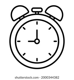 Un icono de diseño editable del reloj de alarma