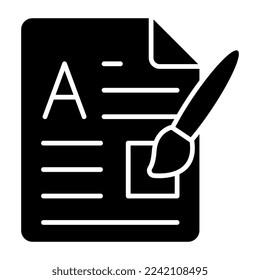 Bearbeitbares Design-Symbol für das Schreiben von Artikeln 