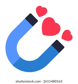 Editable design icon of attract love