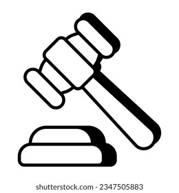 Un icono de diseño editable de la subasta