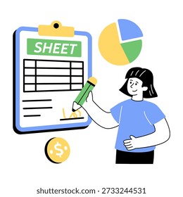 Editable design icon of balance sheet 