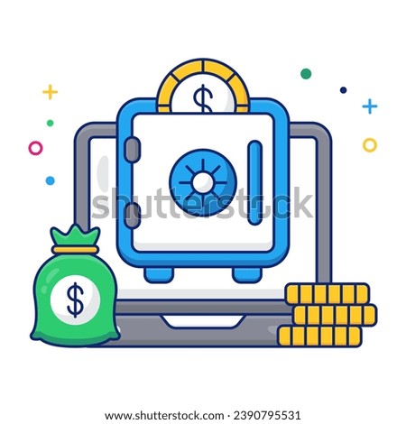 An editable design icon of bank locker

