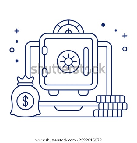 An editable design icon of bank locker

