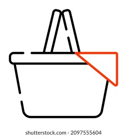 Un icono de diseño editable de la canasta 

