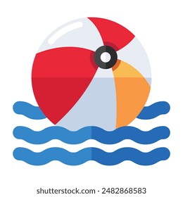 Editable design icon of beach ball