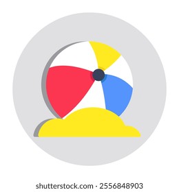 Editable design icon of beach ball