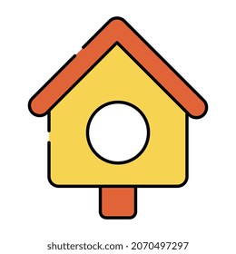 An editable design icon of birdhouse