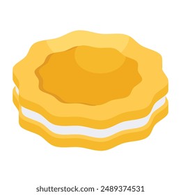An editable design icon of biscuit