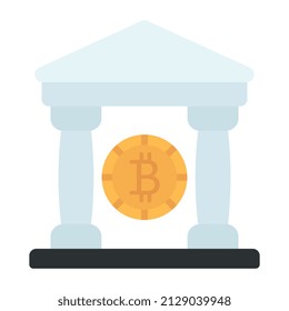 Ein bearbeitbares Design-Symbol für die Bitcoin-Bank 

