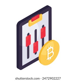 Editable design icon of bitcoin equalizer