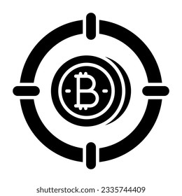Icono de diseño editable del destino de bitcoin 