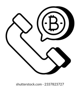 Icono de diseño editable de telecomunicación de bitcoin