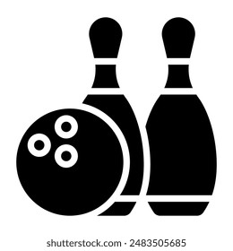 Editable design icon of bowling ball