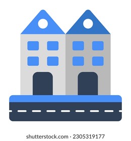 An editable design icon of building 