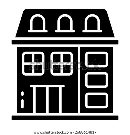 Editable design icon of bungalow