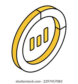 An editable design icon of business chart