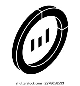 An editable design icon of business chart