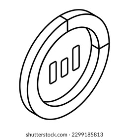 An editable design icon of business chart