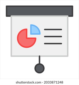 An editable design icon of business presentation