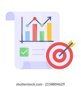 Icono de diseño editable del objetivo de informe de negocios