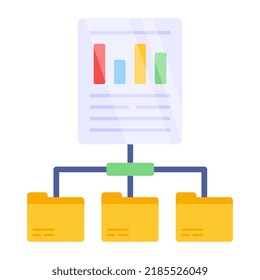 Editable design icon of business report network